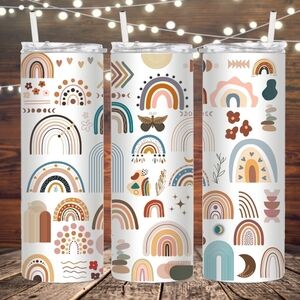 Boho metal insulated 20 fl oz tumbler handmade new